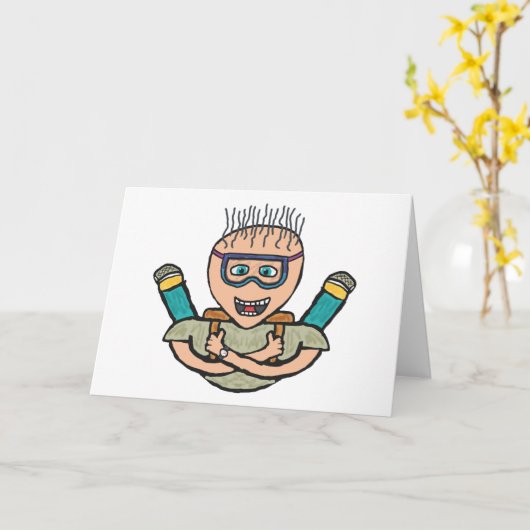 Carte Plongée en ciel amusante (Fleur jaune)