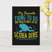Carte Plongée - Ma Chose Préférée Est Plongée Sous-Marin (Fleur jaune)