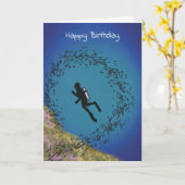 Carte Plongée sous-marine drôle sous l'eau (Fleur jaune)