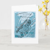 Carte Plongeur de pêche au harpon Cadeau de plongée de p (Fleur jaune)