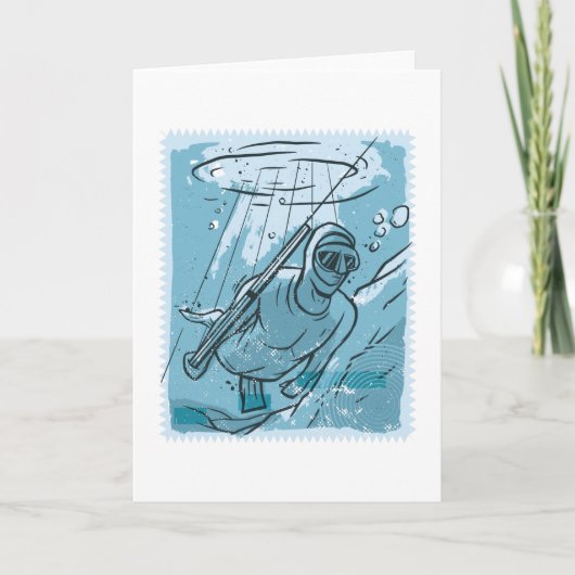 Carte Plongeur de Pêche au Harpon Cadeau de Plongée sous (Devant)