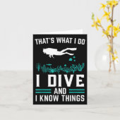 Carte Plongeur disant je plonge et connais des choses (Fleur jaune)