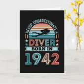 Carte Plongeur né 1942 80e anniversaire Diving Gift Fan (Fleur jaune)
