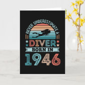 Carte Plongeur né 1946 80e Anniversaire Diving Gift Fan (Fleur jaune)