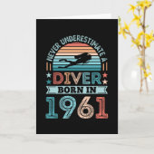 Carte Plongeur né 1961 60e Anniversaire Diving Gift Fan (Fleur jaune)