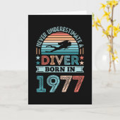 Carte Plongeur né 1977 50e Anniversaire Diving Gift Fan (Fleur jaune)