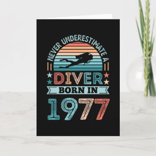 Carte Plongeur né 1977 50e Anniversaire Diving Gift Fan
