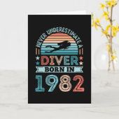 Carte Plongeur né 1982 40e Anniversaire Diving Gift Fan (Fleur jaune)