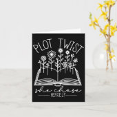 Carte Plot Twist She Chose Herself Emwered Women Motivat (Fleur jaune)