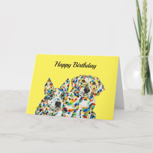 Carte Plott Hound et Australian Shepherd'Anniversaire Ca (Devant)