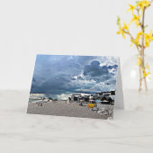 Carte Pluie sur Hythe Fisherman's Beach Blank (Fleur jaune)