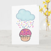 Carte Pluies sur Cupcake (Fleur jaune)