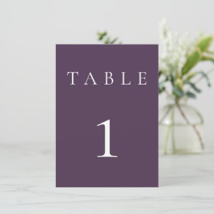 Carte Plum Purple Mariage/Événement I Numéro de tableau