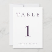 Carte Plum Purple Mariage/Événement II Numéro de tableau (Dos)