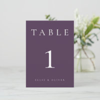 Plum Purple Mariage/Événement III Numéro de tablea