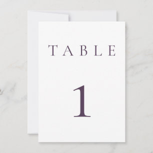 Carte Plum Purple Mariage/Numéro de table d'événements