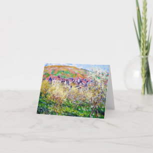 Carte Plum Trees en fleurs à Vetheuil Claude Monet