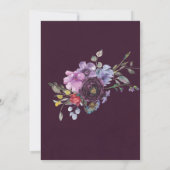 Carte Plum Violet Peony Rustic Wedding showers Invitatio (Dos)