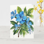 Carte Plumbago Auriculata - Watercolor flowers (Fleur jaune)