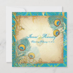 Carte plume de paon PixDezines/aqua/turquoise