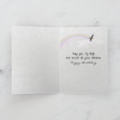 Carte Plume noire d'anniversaire avec oiseaux en vol (Intérieur)