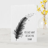 Carte Plume noire et oiseaux (Fleur jaune)