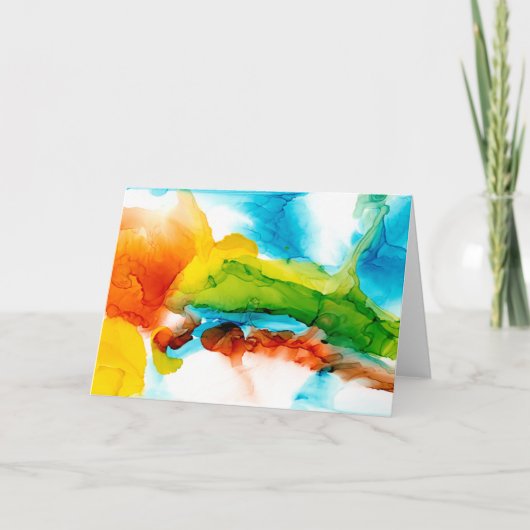 Carte Plume primaire - aquarelles (Devant)