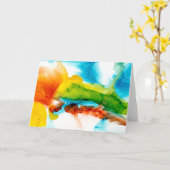 Carte Plume primaire - Aquarelles (Fleur jaune)