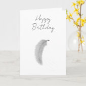 Carte Plume soufflée par le vent (Fleur jaune)