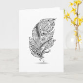 Carte Plume tribale inspirée (Fleur jaune)
