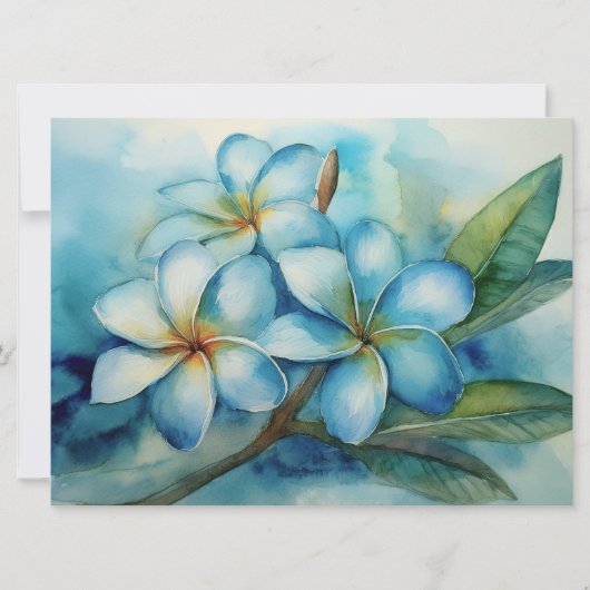 Carte Plumeria bleue hawaïenne (Devant)