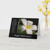 Carte Plumeria floral d'anniversaire avec le vers au (Fleur jaune)