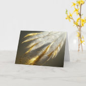 Carte Plumes blanches dorées (Fleur jaune)
