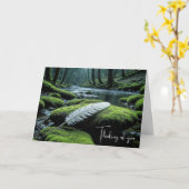 Carte Plumes blanches sur un rocher penser de vous (Fleur jaune)