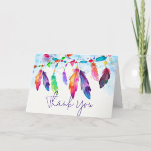 Carte Plumes Boho personnalisées