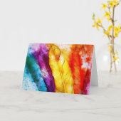 Carte Plumes brillantes (Fleur jaune)