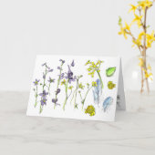 Carte Plumes de grenouille Fleurs Nature Joyeux annivers (Fleur jaune)