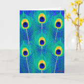 Carte Plumes de paon (Fleur jaune)