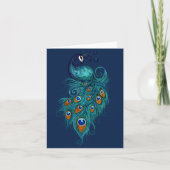 Carte Plumes de paon Peacocks Turquoises (Devant)