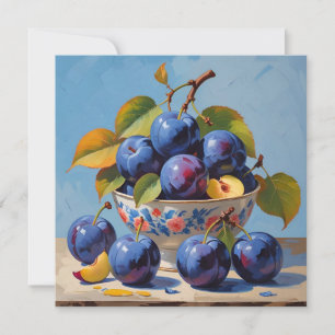 Carte Plums de la vie morte dans le Vintage Bowl