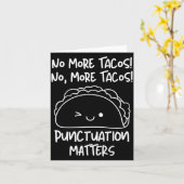 Carte Plus de ponctuation de tacos drôle Prof d'anglais  (Fleur jaune)