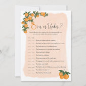 Carte Plus ou moins Orange Citrus Fête des mariées Jeu (Devant)