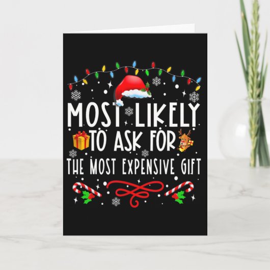 Carte Plus susceptible de demander le cadeau le plus che (Devant)