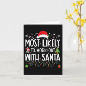 Carte Plus Susceptible De Faire De L'exercice Avec Santa (Fleur jaune)