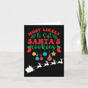 Carte Plus Susceptible De Manger Les Cookies De Santa -