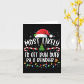 Carte Plus susceptible d'être écrasé par un renne Noël (Fleur jaune)