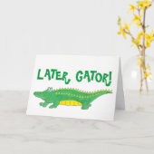 Carte Plus tard, Gator, tu vas manquer le crocodile Alli (Fleur jaune)