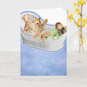 Carte Plush toys in moses basket (Fleur jaune)