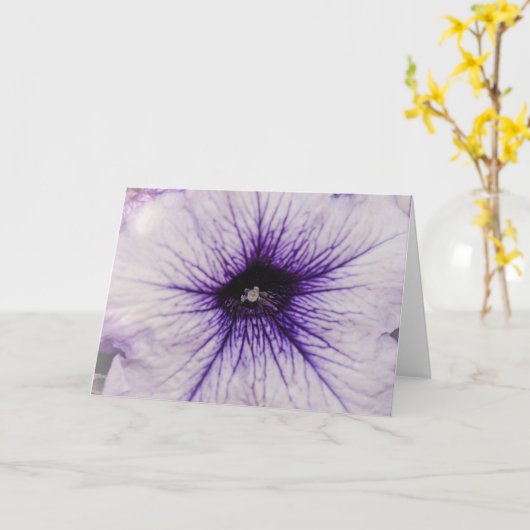 Carte Plutôt Violet Pétunia Flower Close Up Art Card (Fleur jaune)