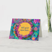 Carte Plutôt Whimsical Fun Rose Jaune Floral Customisé (Devant)